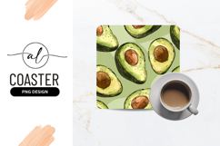 Avocado Halves Square Coaster Pattern Design Product Image 1