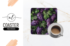 Ripe Purple Grapes With Green Leaves Square Product Image 1