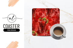 Strawberry Drink Seamless Pattern Red Background Product Image 1