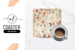 Vintage Floral Pattern For Square Coaster Png Product Image 1