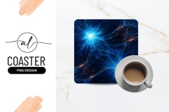 Blue Nebula Seamless Abstract Square Coaster Png Product Image 1