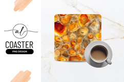 Agate Stone Slices Orange Gold Square Coaster Product Image 1