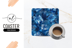 Festive Blue Watercolor Gifts And Snowflakes Pattern Product Image 1