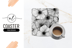 Floral Seamless Pattern Black And White Drawing Product Image 1