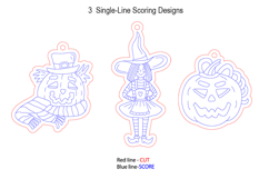 Spooky Time Halloween Characters Ornament laser Scoring Kit Product Image 2