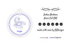 Scorpio Necklace Laser Cut SVG Product Image 2