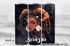 Scorpio Sign Skinny Tumbler Sublimation Designs Product Image 1