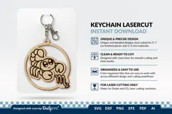 Cute Zodiac Keychain SVG | Scorpio Astrology Design Product Image 3