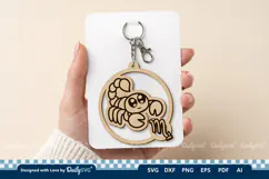 Cute Zodiac Keychain SVG | Scorpio Astrology Design Product Image 2
