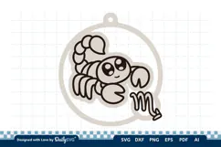Cute Zodiac Keychain SVG | Scorpio Astrology Design Product Image 1