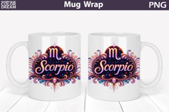 Scorpio Zodiac Mug Wrap | Astrology Cup Sublimation Product Image 1
