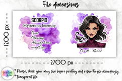 Zodiac Sign Mug Wrap PNG, Scorpio 15oz Sublimation Print Product Image 2