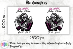 Snarky Skeleton Zodiac Sign Mug Wrap, Scorpio Zodiac Mug Product Image 2