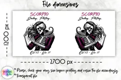 Snarky Skeleton Zodiac Sign Mug Wrap, Scorpio Zodiac Mug Product Image 2