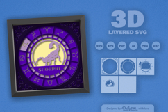 Scorpio Zodiac 3D Shadow Box Layered Papercut Product Image 2