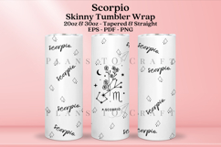 Scorpio zodiac skinny tumbler sublimation wrap with high resolution and transparant background are for 20oz and 30oz skinny tumbler