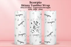 Scorpio zodiac skinny tumbler sublimation wrap with high resolution and transparant background are for 20oz and 30oz skinny tumbler