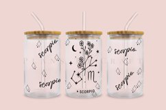 scorpio zodiac star sign libbey beer can glass full wrap svg presized template for 16oz and 20oz glass for Cricut Silhouette and sublimation