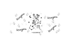 scorpio zodiac star sign libbey beer can glass full wrap svg presized template for 16oz and 20oz glass for Cricut Silhouette and sublimation