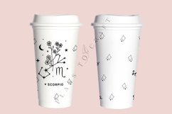 scorpio zodiac star sign starbucks 16oz hot cup wrap svg presized template for tumbler grande suitable for cricut and silhouette