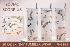 Zodiac tumbler, Scorpio 20 oz skinny tumbler wrap png Product Image 1