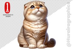Scottish Fold Cat Clipart - PNG File Product Image 1