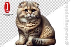 Scottish Fold Cat Clipart - PNG File Product Image 1