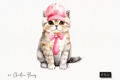 Valentine Scottish Fold Cat PNG | Valentine's Day Clipart Product Image 1