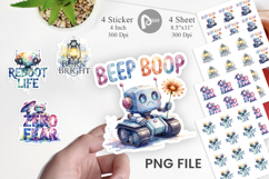 Vintage Robot Quotes Sticker Product Image 1