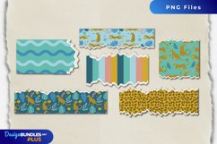 Cute Leopard Seamless Pattern Torn Paper - Scrapbooking PNG Product Image 1