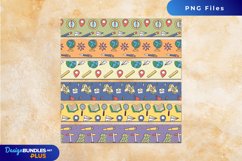 School Geographic Seamless Pattern Strips Product Image 1