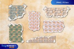 Bread Seamless Pattern Torn Paper - Scrapbooking PNG Product Image 1