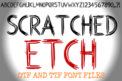 Scratched Etch Letters Alphabet ABC Text Font Hand Drawn OTF