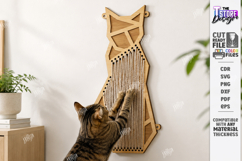 Cat Scratcher Laser Cut Bundle | Wall Mounted Cat Scratching Product Image 17