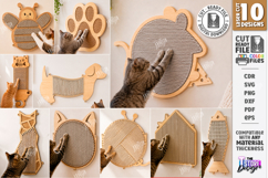 Cat Scratcher Laser Cut Bundle | Wall Mounted Cat Scratching Product Image 1