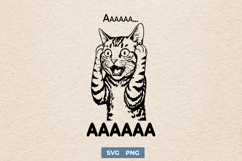 Funny Screaming Cat SVG PNG for Anxiety Mood Shirts Design Product Image 1
