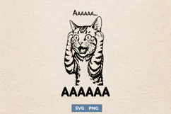 Funny Screaming Cat SVG PNG for Anxiety Mood Shirts Design Product Image 1