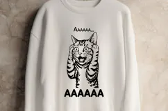 Funny Screaming Cat SVG PNG for Anxiety Mood Shirts Design Product Image 3