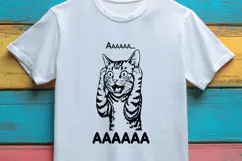 Funny Screaming Cat SVG PNG for Anxiety Mood Shirts Design Product Image 2
