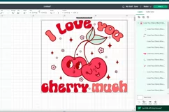 Love you cherry much. Retro Valentine's day quote SVG, PNG. Product Image 2