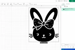 Baby bunny face silhouette with a bow SVG, EPS, PNG. Product Image 2