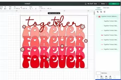 Together forever. Retro Valentine's day quote SVG, PNG. Product Image 2