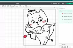 Valentine's day cute cupid cat SVG, PNG. Product Image 2