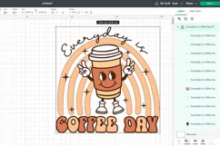 Everyday is coffee day. Retro coffee quote SVG, PNG. Product Image 2