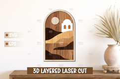 Desert Dome House Landscape 3D Layered Laser Cut SVG Product Image 1