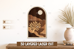 Canyon Tree Composition 3D Layered Landscape SVG Product Image 1