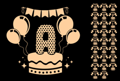 Birthday Alphabet Vector with Balloons Product Image 1