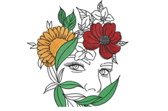 Floral girl Machine Embroidery Design Product Image 1
