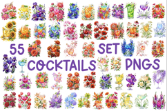 55 Floral Drinks Collection with Botanical Summer Elements Product Image 1