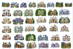 144 SUPER Cozy Watercolor House Cliparts Bundle Product Image 4